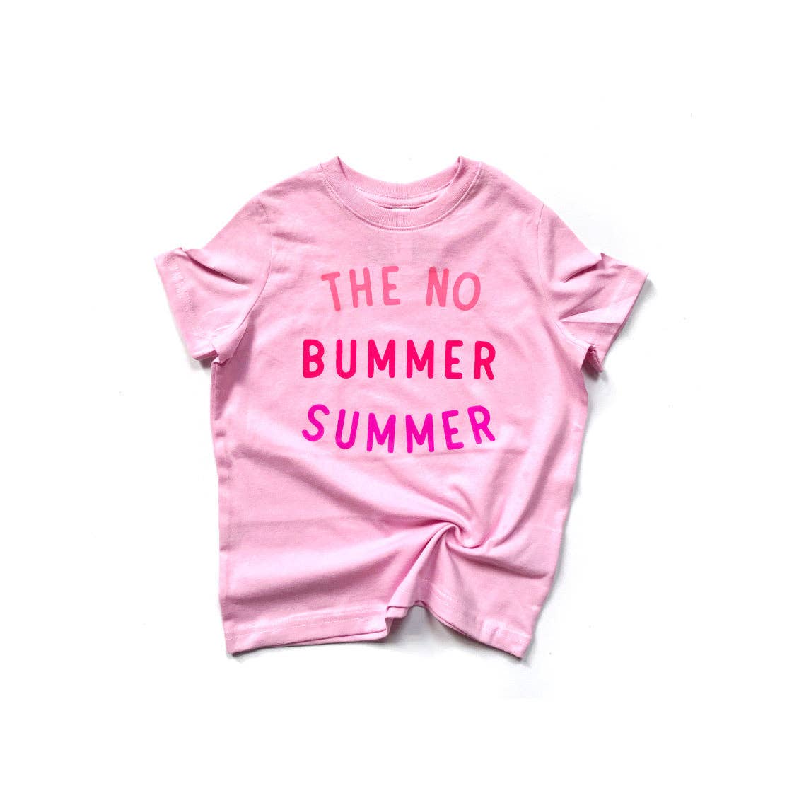 No Bummer Summer Pink Tee, Toddler Summer Clothing, Tshirt