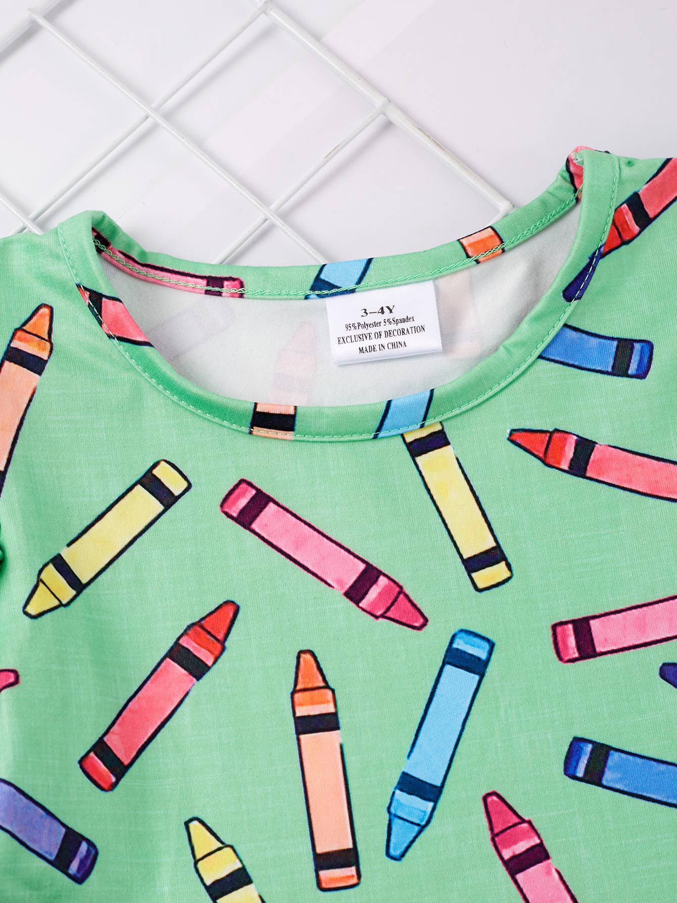 Girls Colorful Crayon Ruffle Flare Dress for back to school