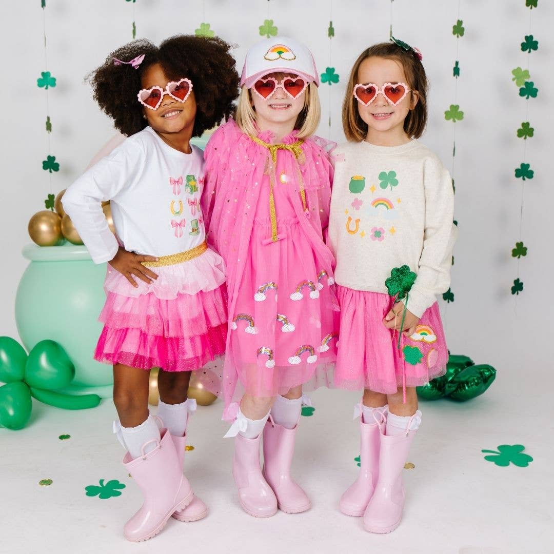 Magical Rainbow Short Sleeve Tutu Dress - Girls Clothes