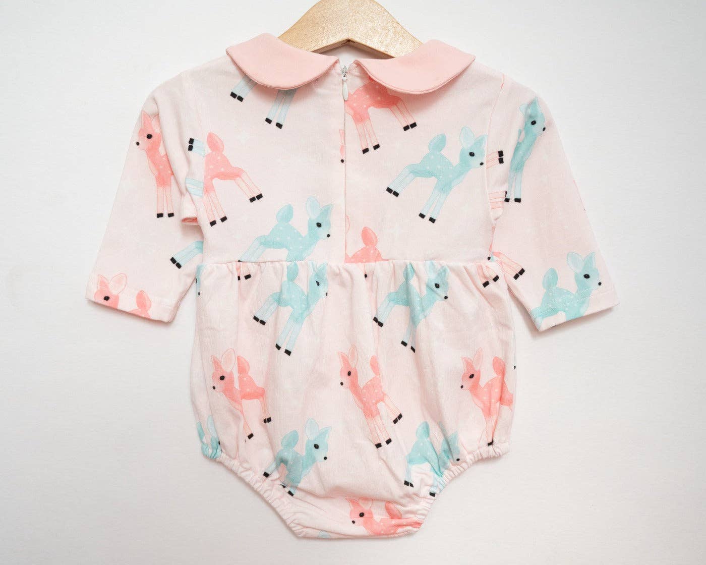 Retro Pink Reindeer Girls Christmas Romper Vintage Style