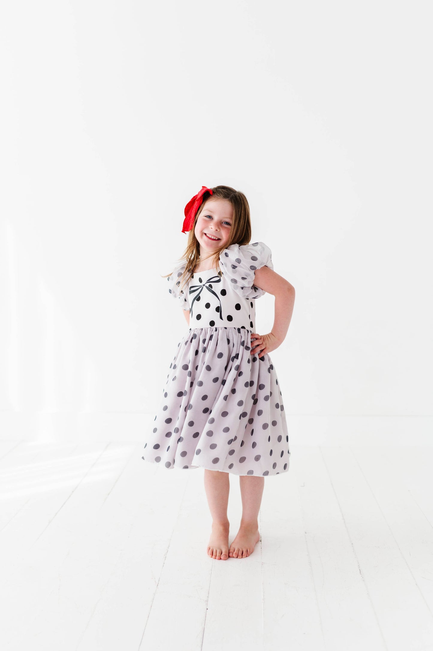 Ivory Dot | Bow Party Dress