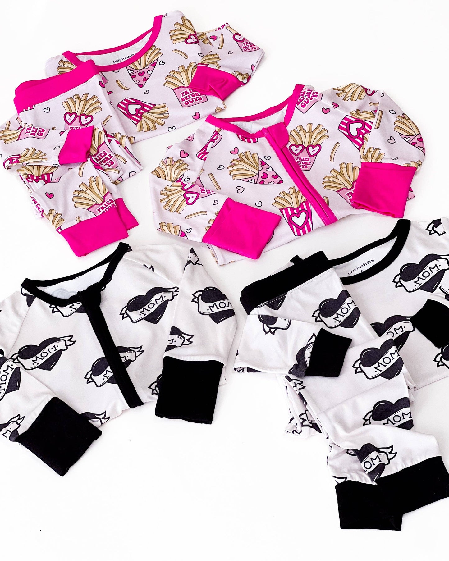 Valentine's Day Kids Bamboo Pajamas Set | Fries Before Guys