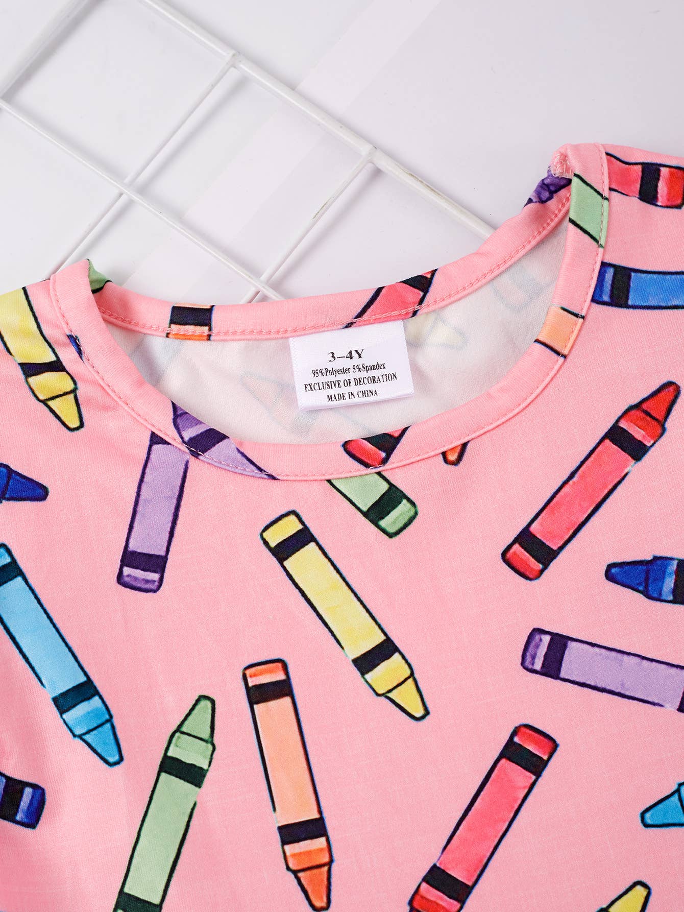 Girls Colorful Crayon Ruffle Flare Dress for back to school