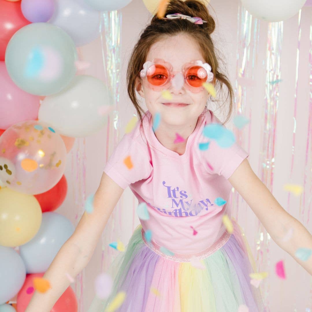 Pastel Rainbow Bow #4 Clip - Kids Birthday Hair Clip