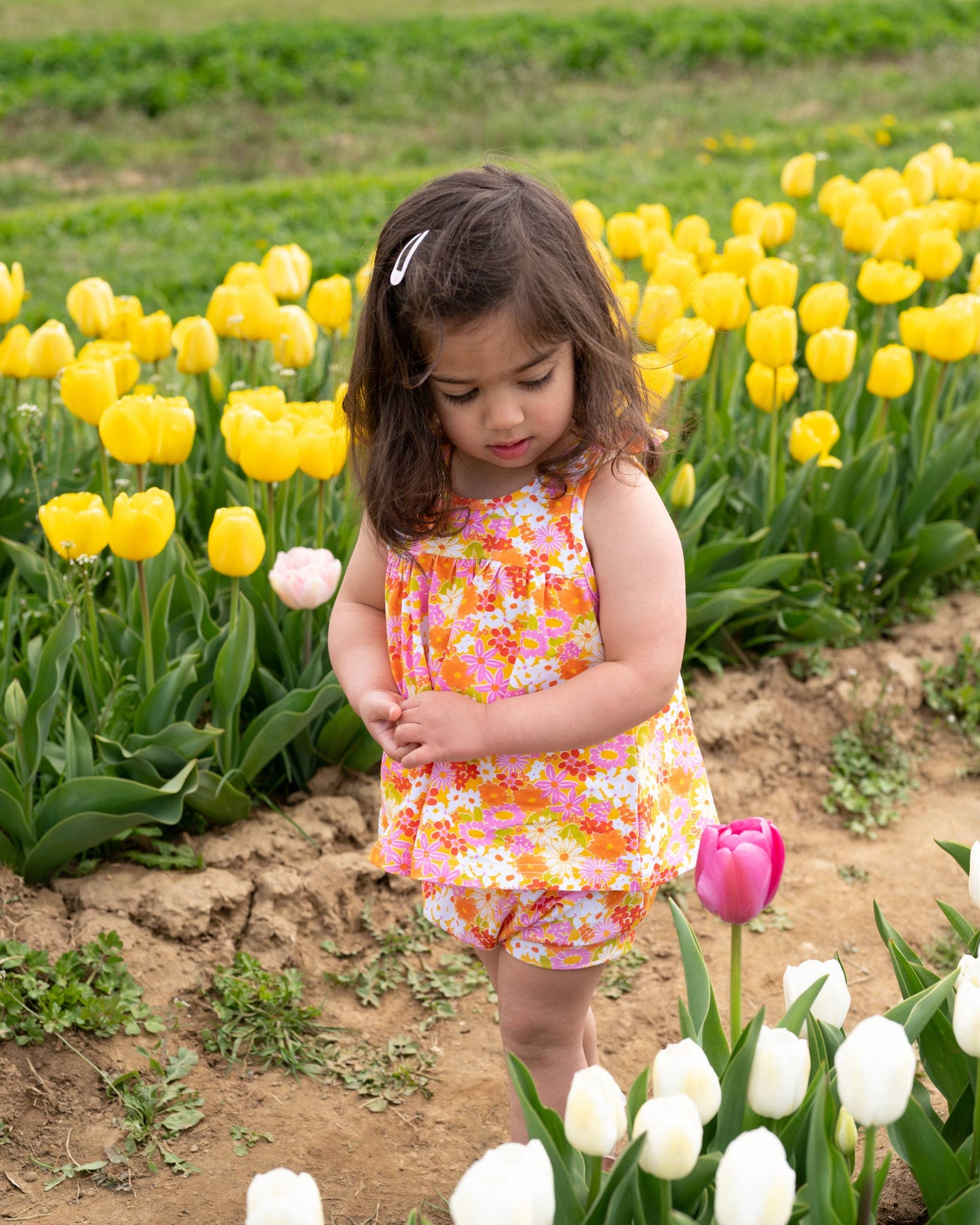 Summer Vintage Floral Two Piece Set for Baby Girls Clothes