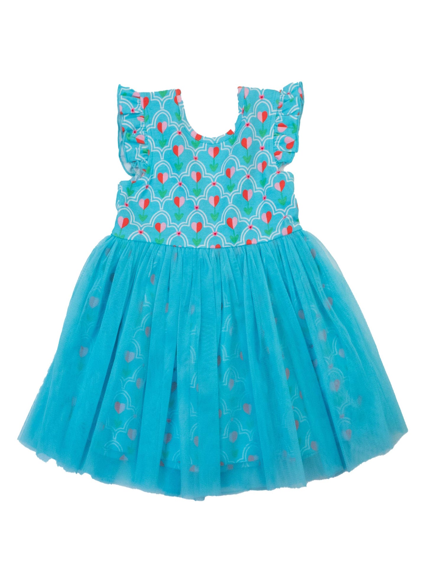 Girls Sweetheart Blooms Flutter Tulle Twirl Dress