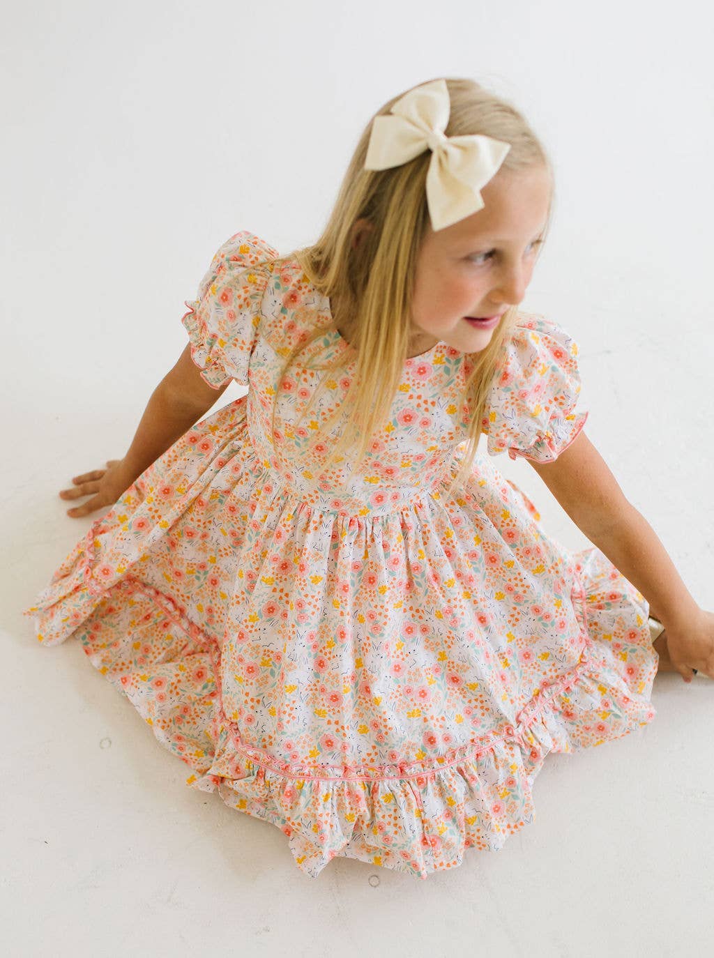 Aura Poplin Dress in Bunny Field