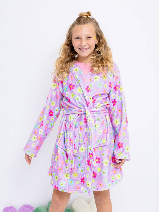 Girls Plush Robe - Daisy Smiles