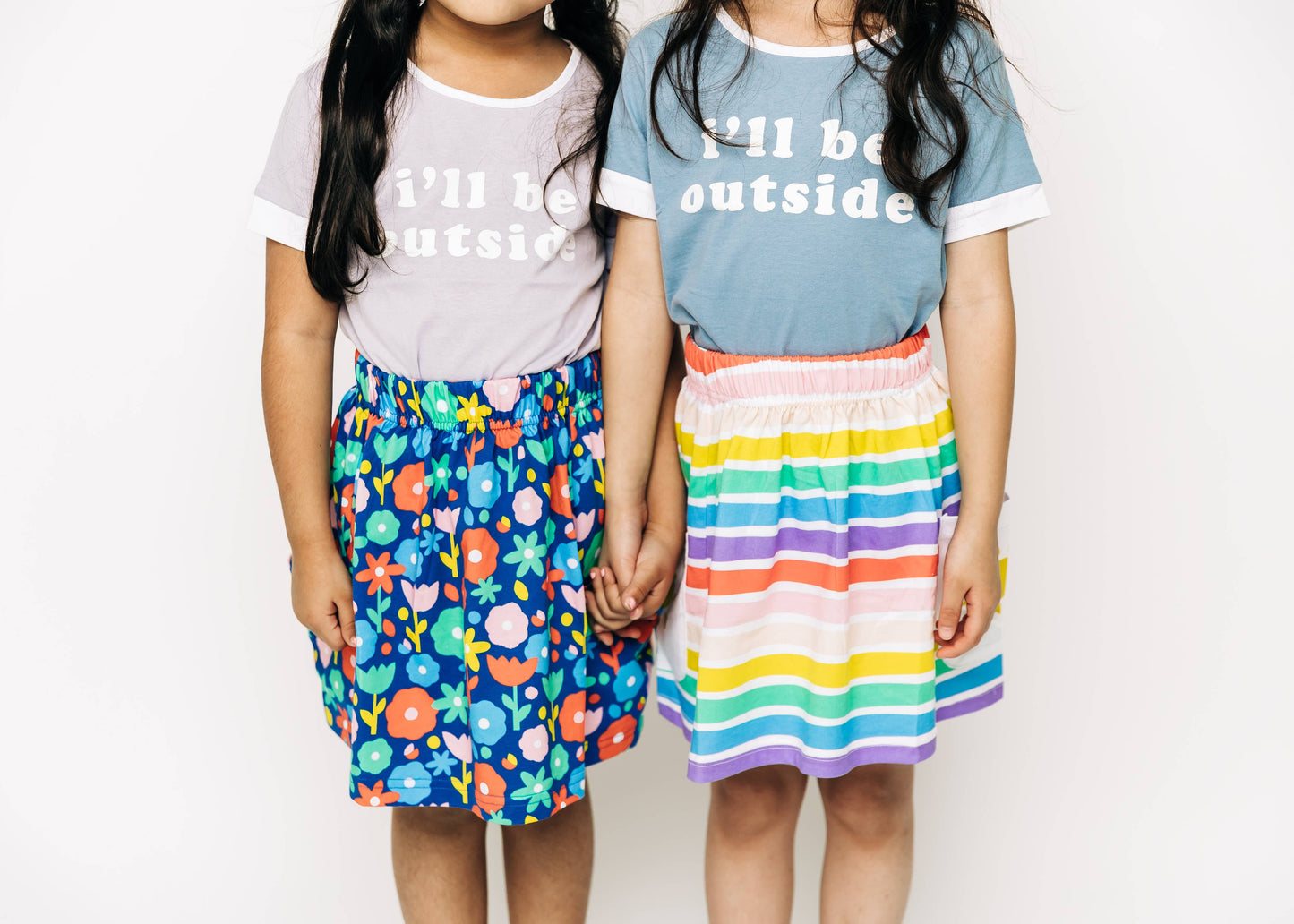 Rainbow Stripe Girls Pocket Skirt, Toddler Girl Skirt, Trendy kids' wear