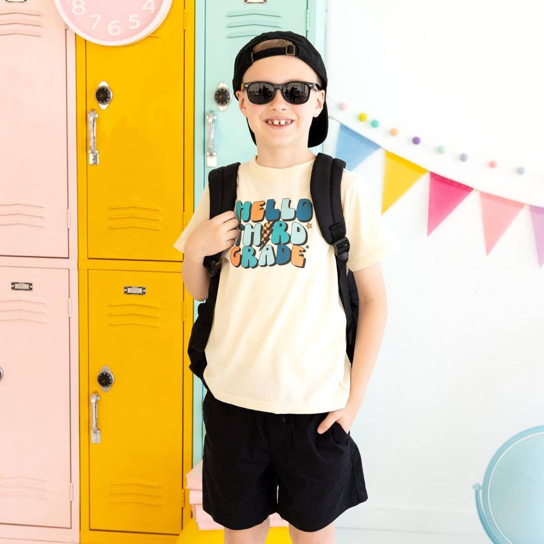 Hello Third Grade Short Sleeve T-Shirt - Back to School Kids