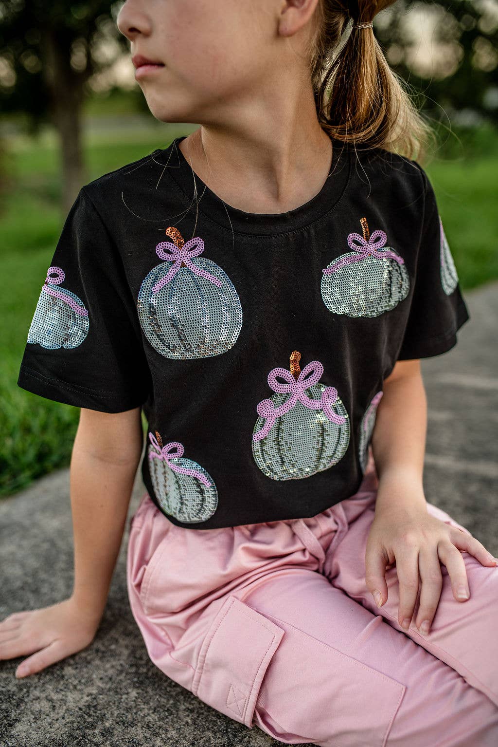 Adult Sequin Pumpkin Tee