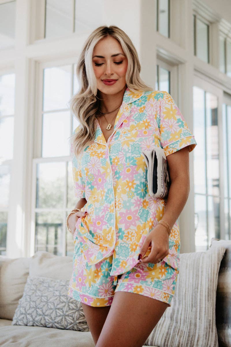Spring Flowers Mother's Day Wholesale Pajama Sets