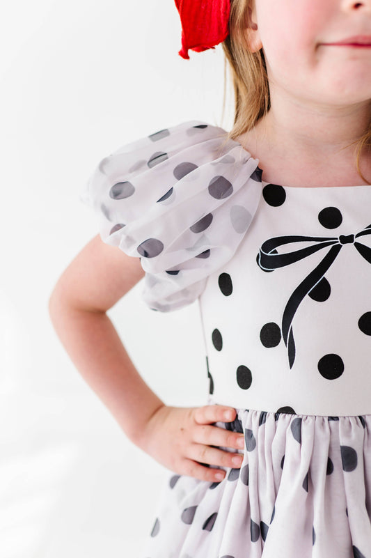 Ivory Dot | Bow Party Dress