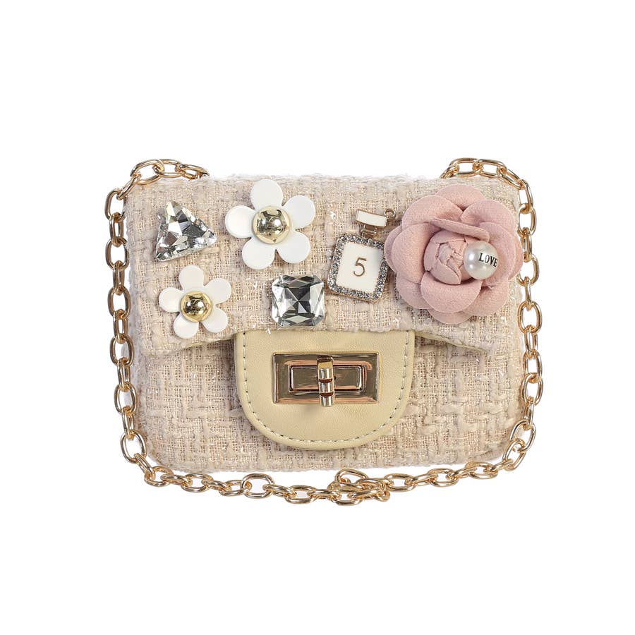 Mini Tweed Purse with Adorable Charms