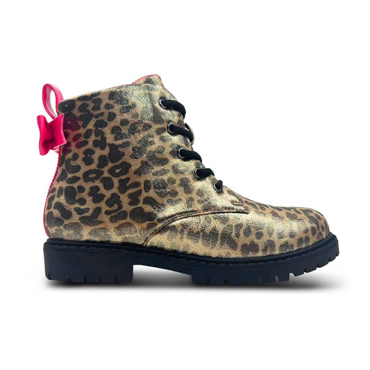 Miss Charlotte Combat Boot in Leopard - Kids
