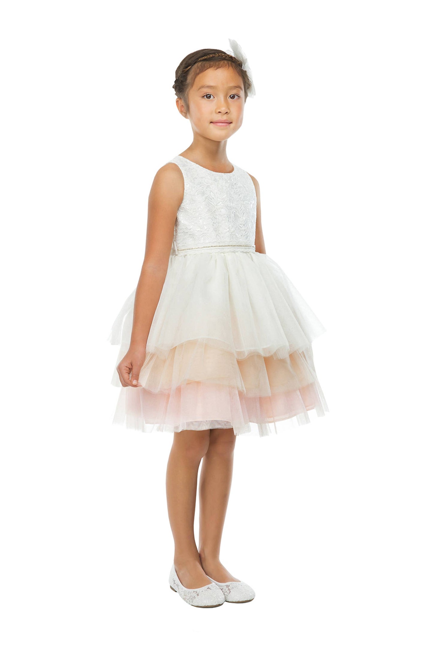 multi layer tutu dress with lace top