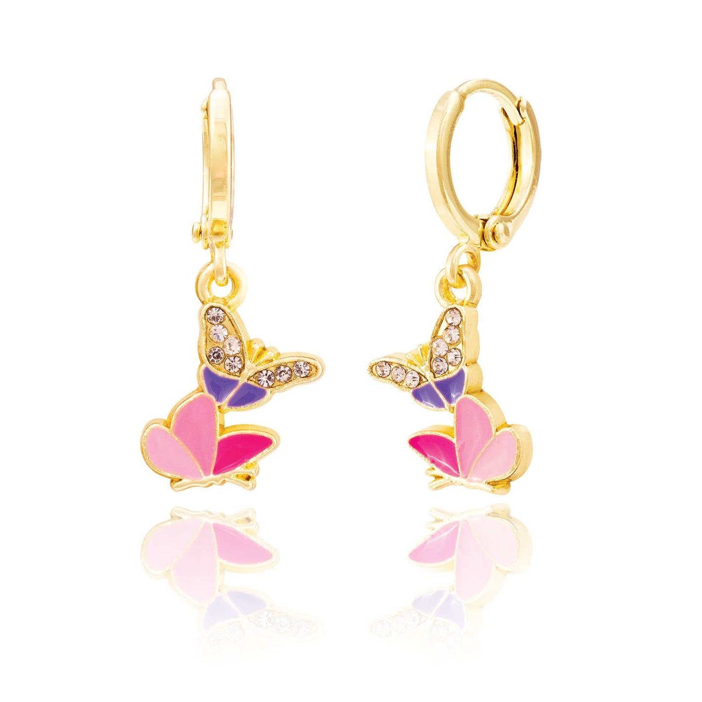 Huggie Hoop Dangle Earrings | Butterfly Kiss