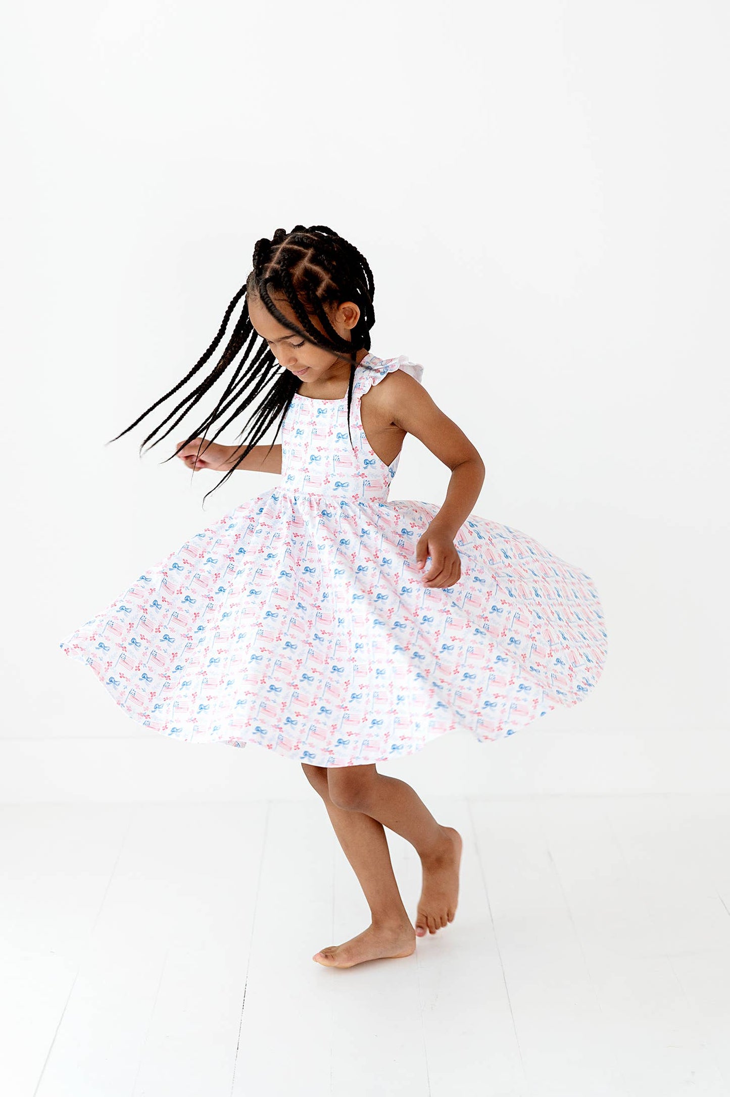 Rosita Dress in Patriotic Flags| Pocket Twirl Dress