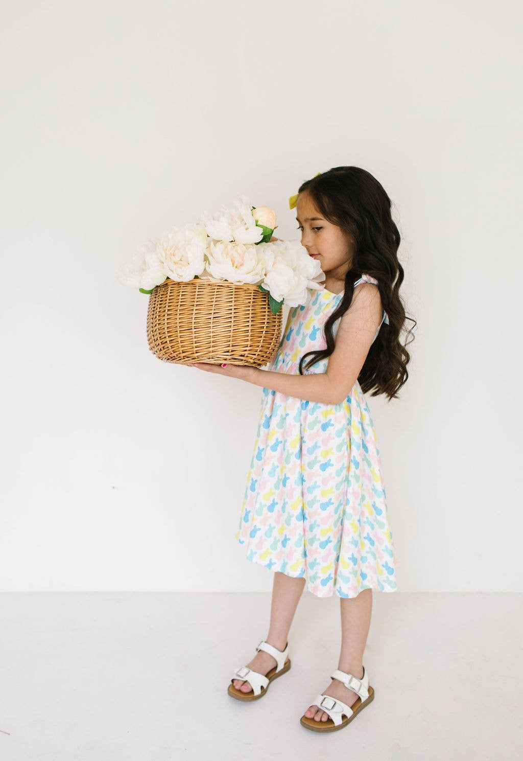 Valerie Twirl Dress in Marshmallow Bunny