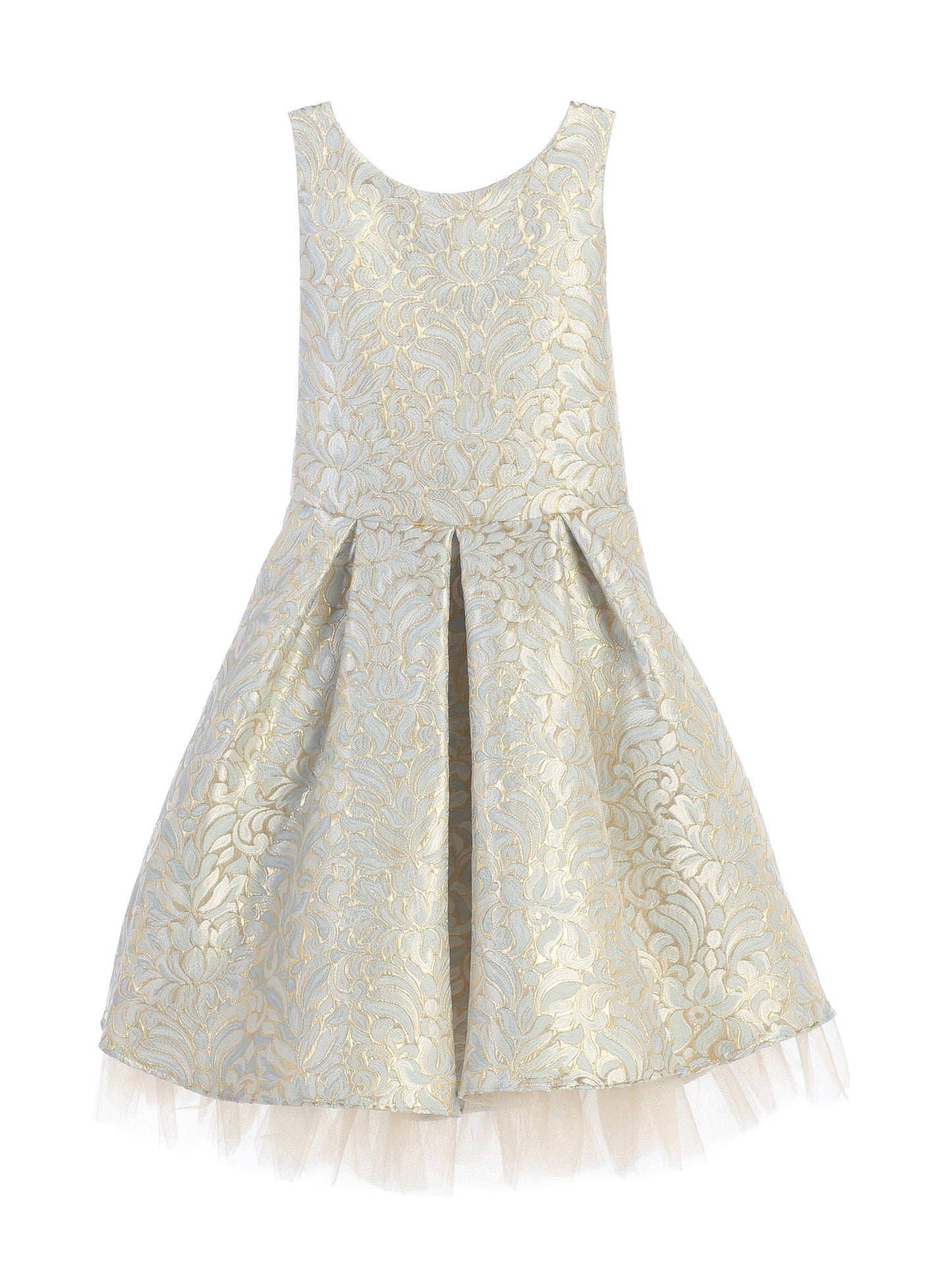 Gold detail pleated cocktail dress