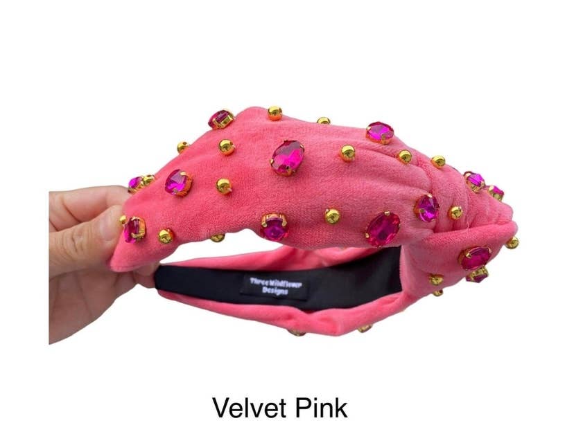 Velvet Pink Headband | Knot Headband