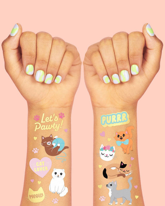 Cat Foil Kids Temporary Tattoos, Bday Party, Activity, Favor