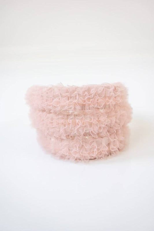 Ruffle Tulle Headband - Blushing Belle