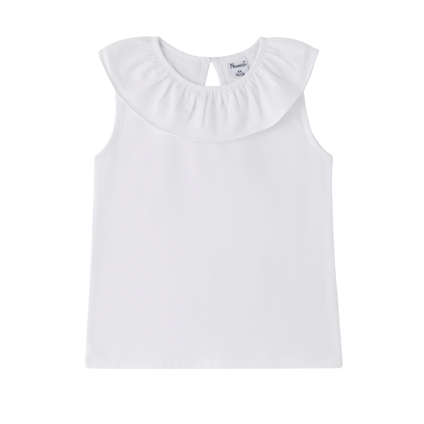 Sleeveless t-shirt with ruffle for girls