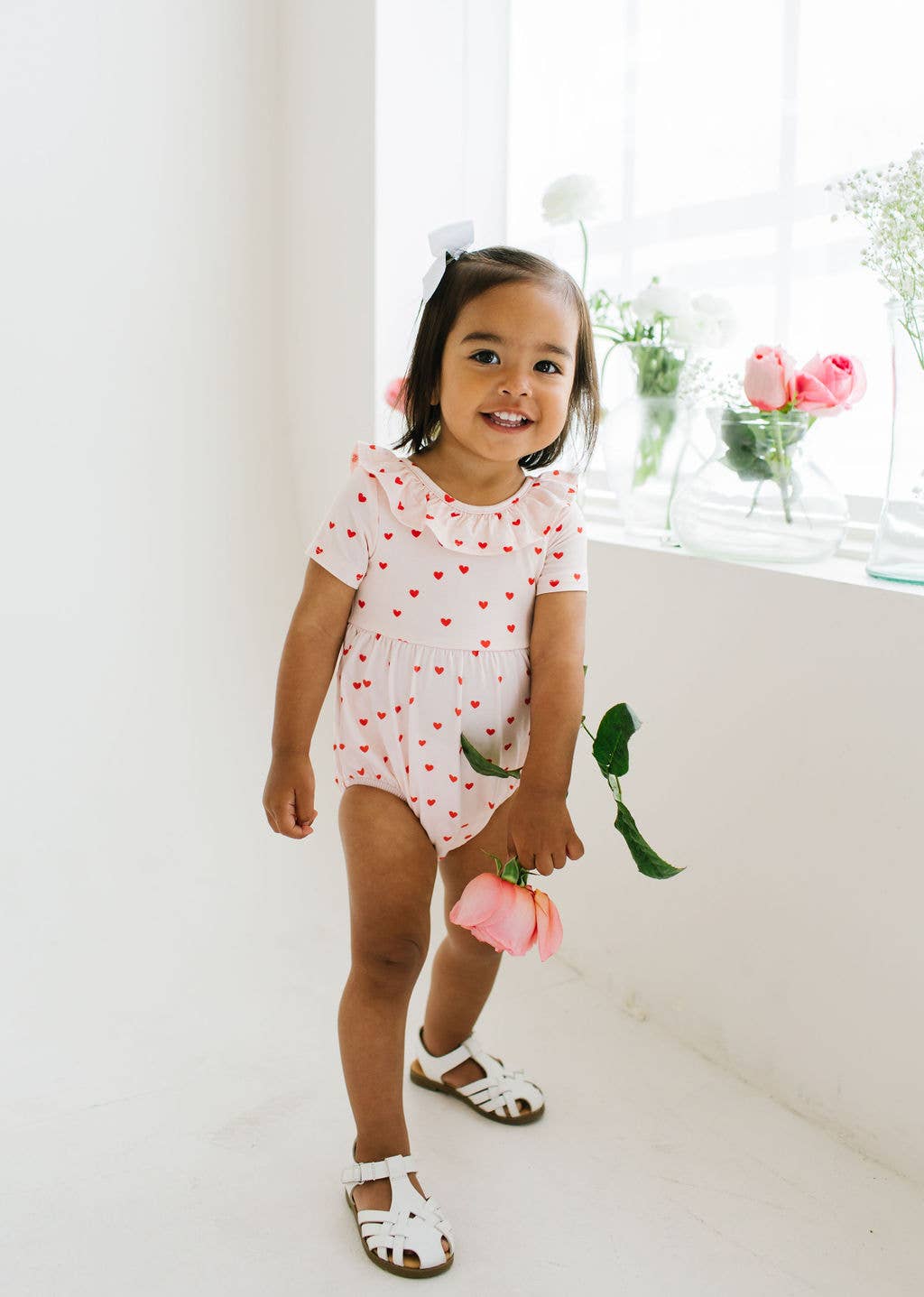 Harlow Romper in Sweetheart | Baby Bubble