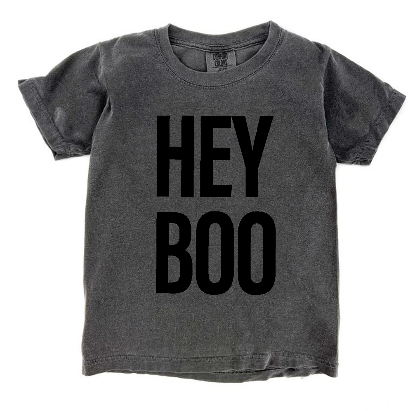 Hey Boo | Kids & Adult Halloween Tee | Comfort Colors
