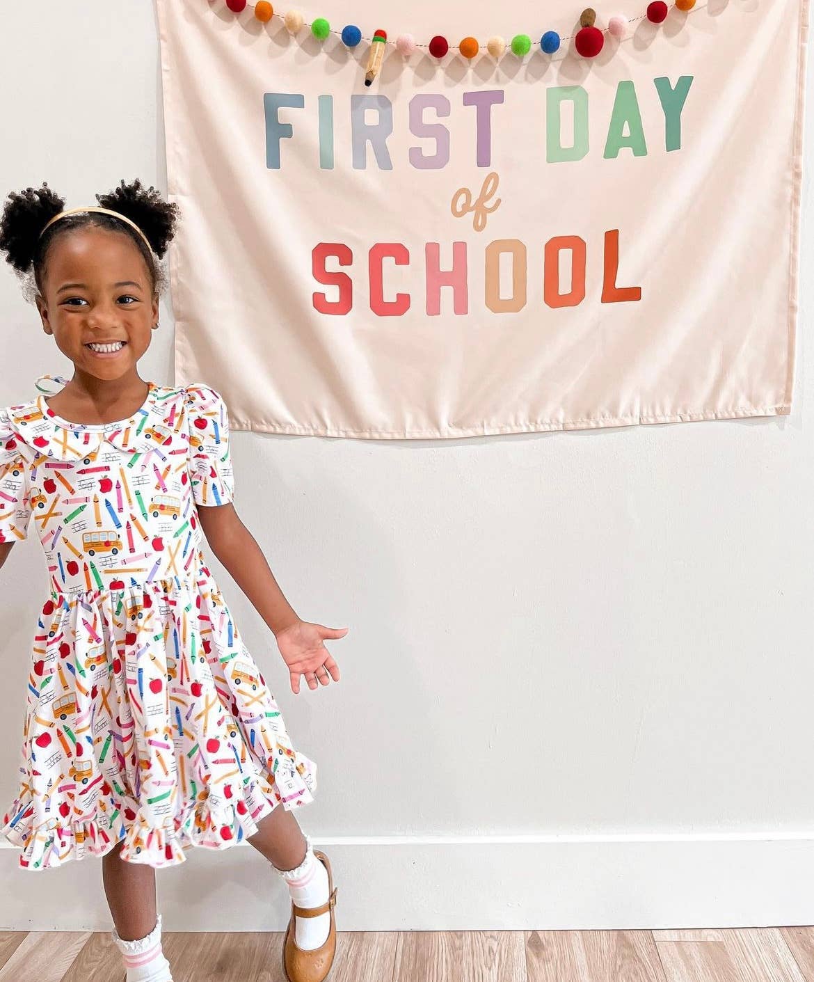 {Rainbow} First Day of School Banner