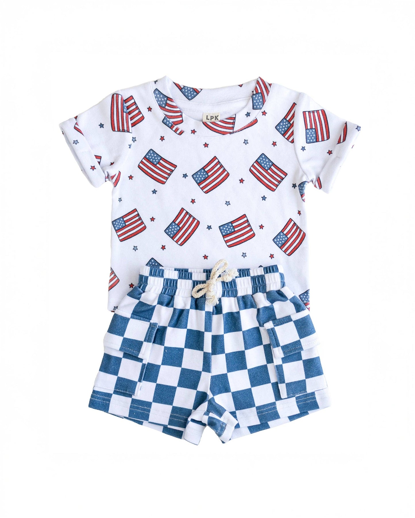 Fourth of July Cargo Shorts Set | Patriotic Vibes
