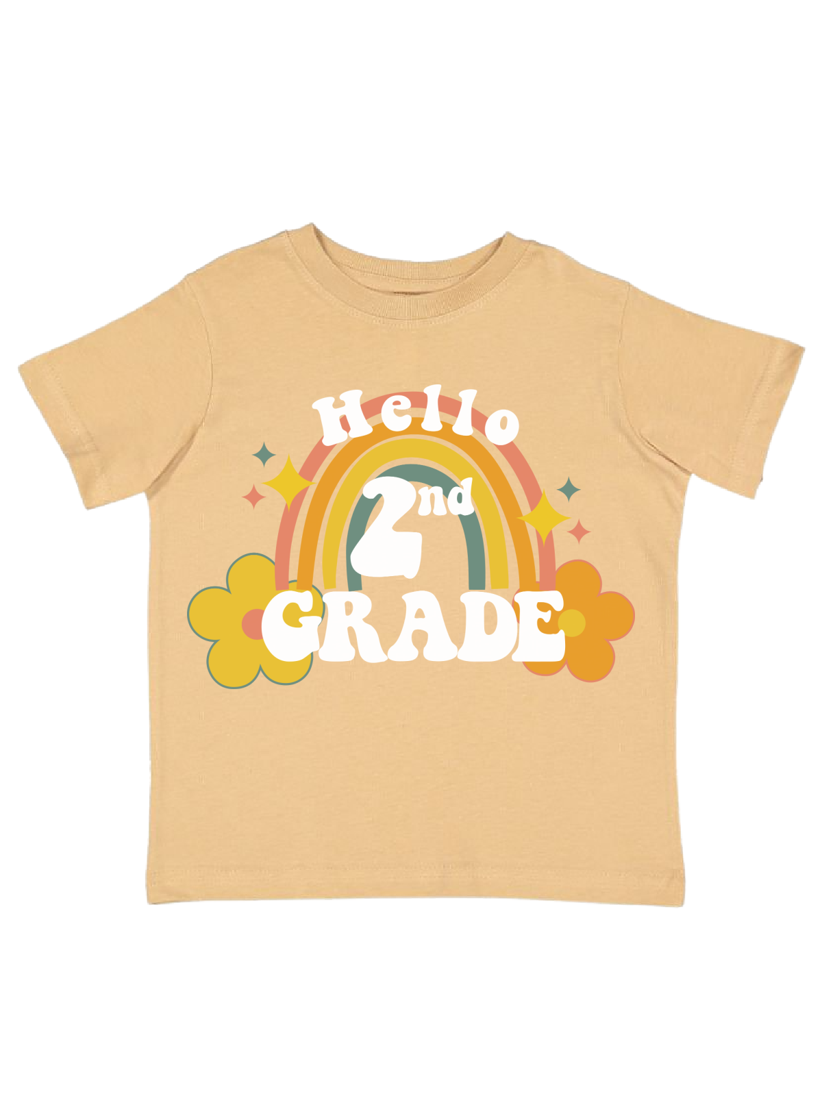 Hello Retro Rainbow Girls First Day of School T-Shirt