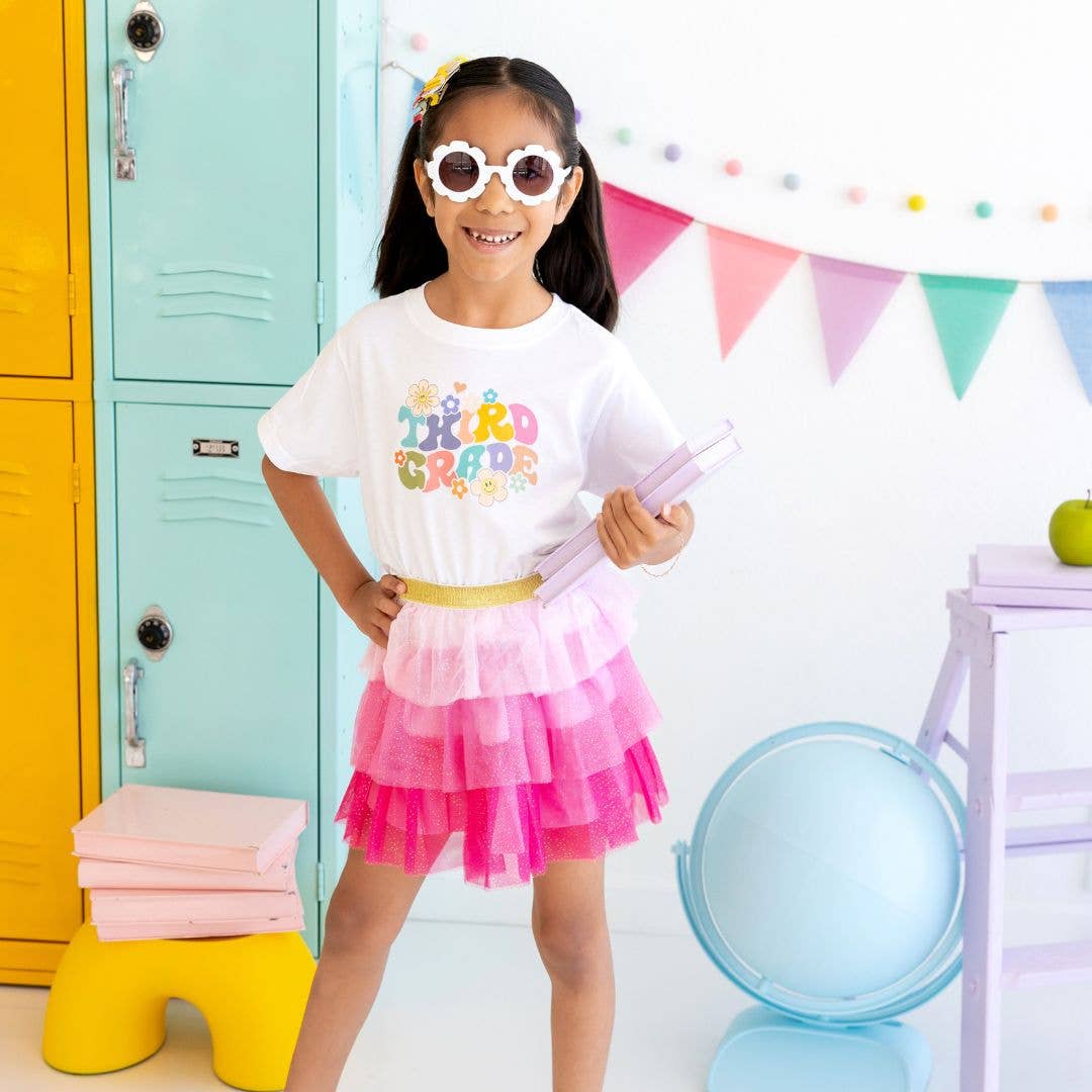 Third Grade Retro Short Sleeve T-Shirt - Back To School