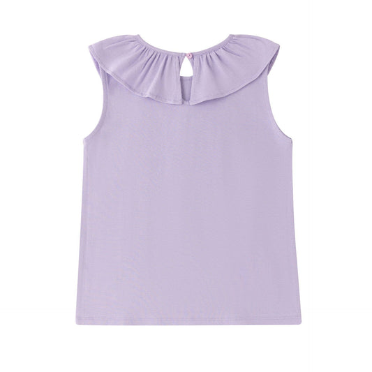 Sleeveless t-shirt with ruffle for girls