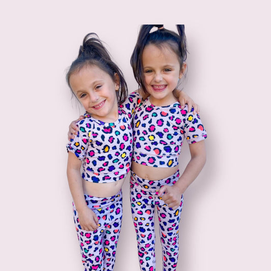 Athletic Top and Legging Set - Leopard