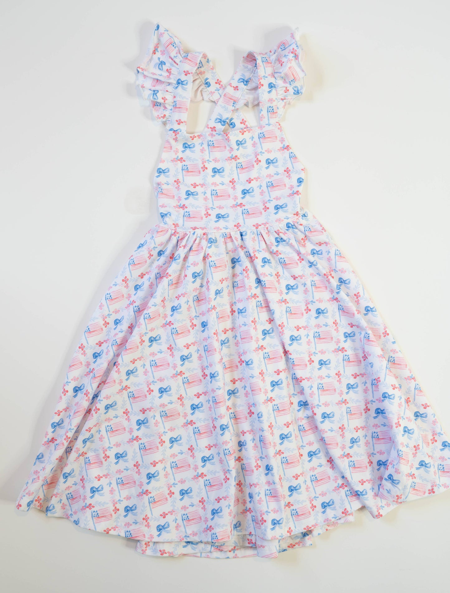 Rosita Dress in Patriotic Flags| Pocket Twirl Dress