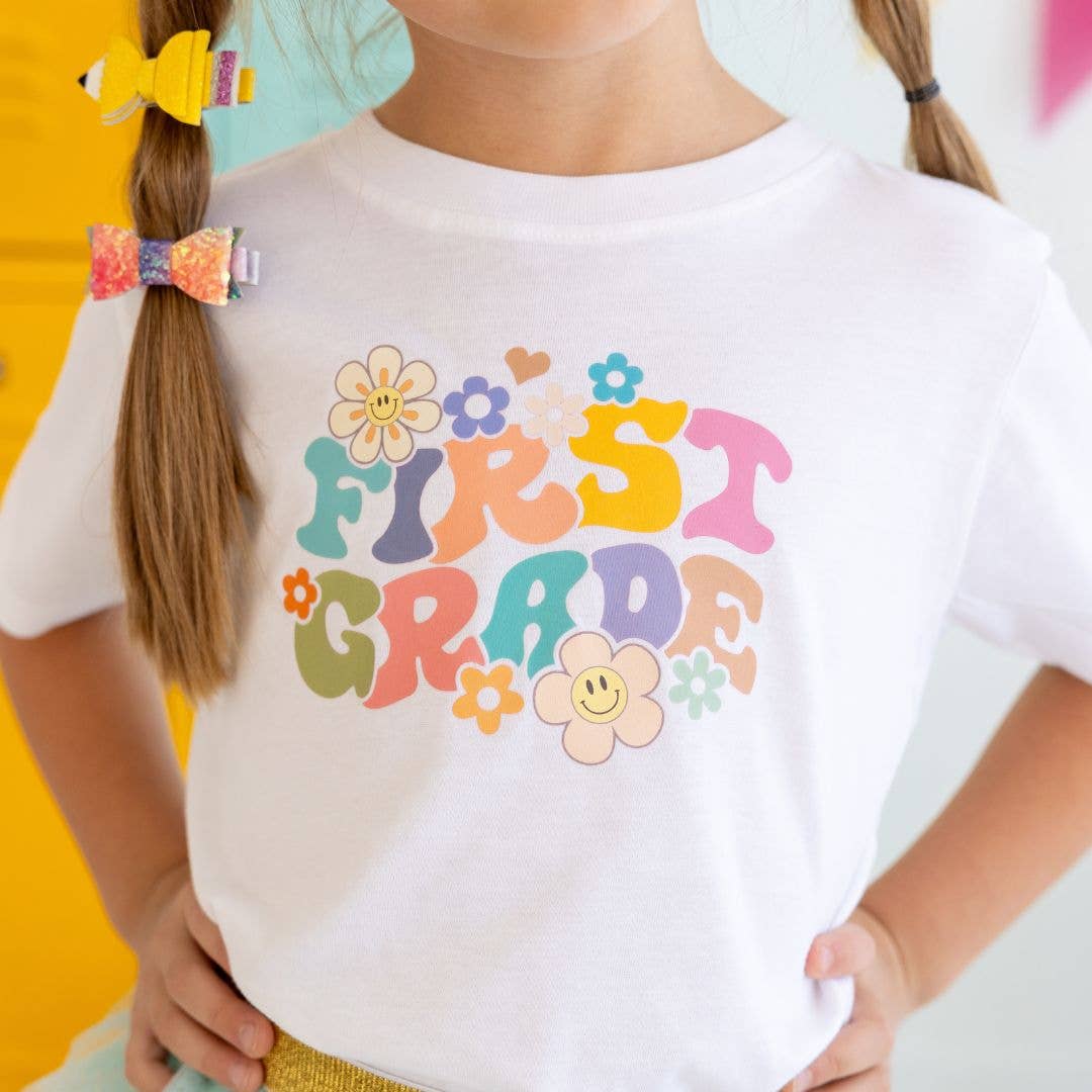 First Grade Retro Short Sleeve T-Shirt - Back To School