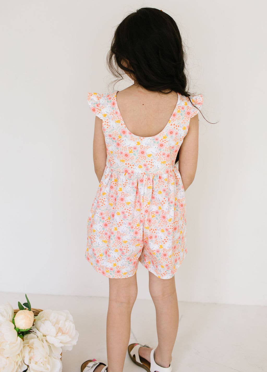 Macie Romper in Bunny Field