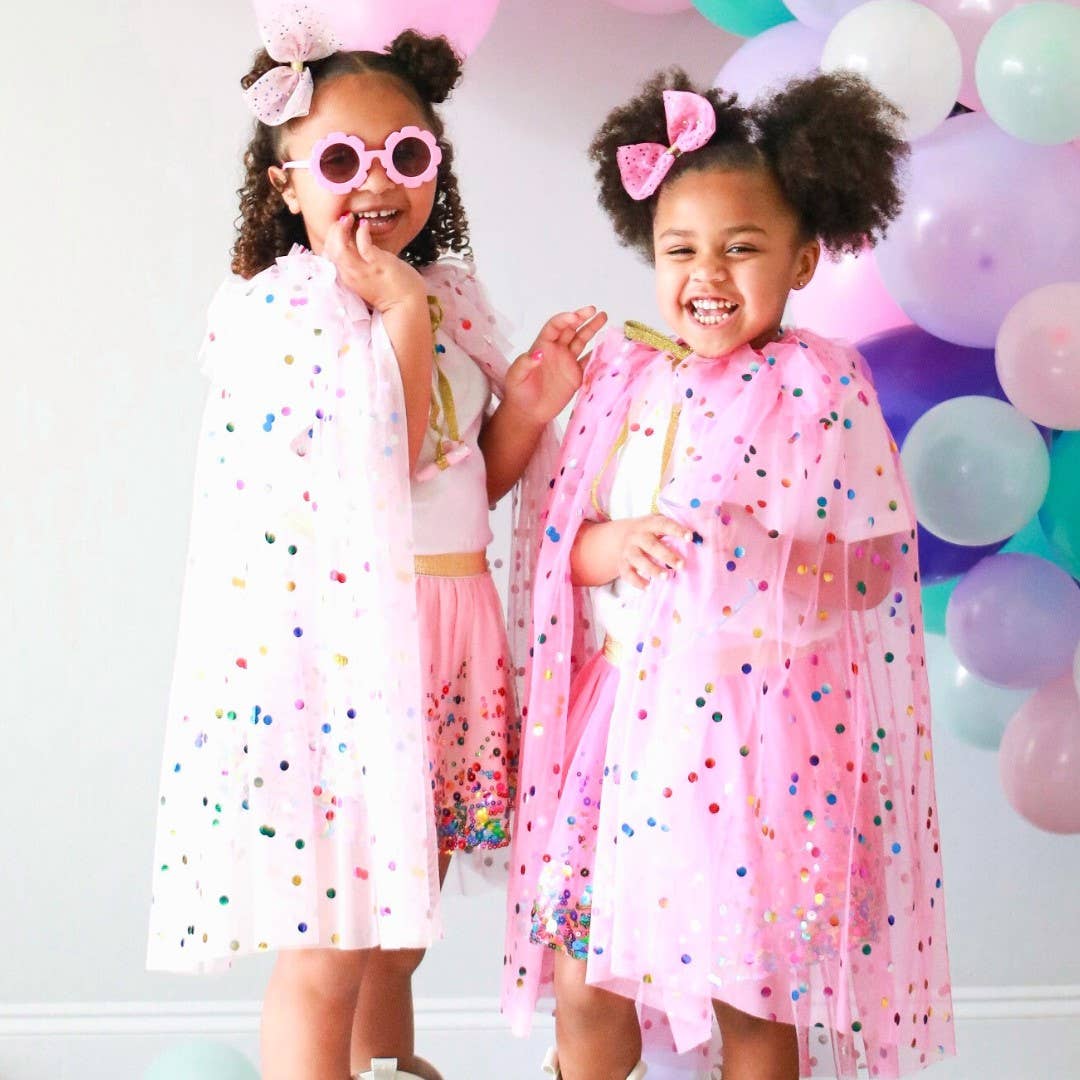 Raspberry Confetti Cape - Kids Dress Up Cape