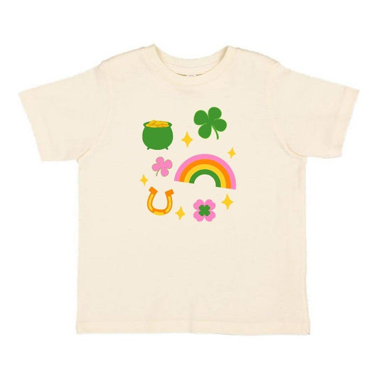 Lucky Doodle St. Patrick's Day Short Sleeve T-Shirt - Natural