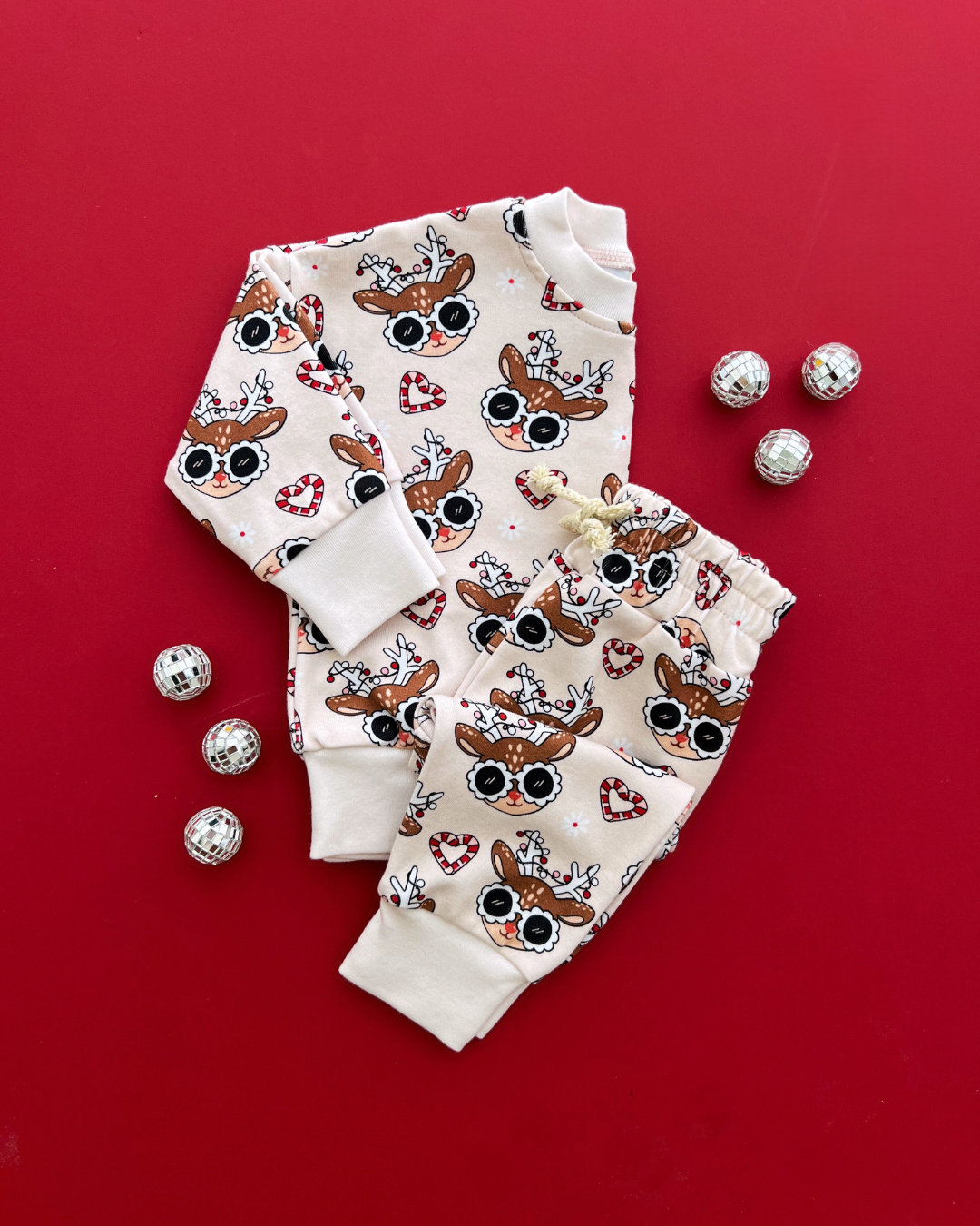 Christmas Baby & Kids Clothing Jogger Set | Deer Holiday