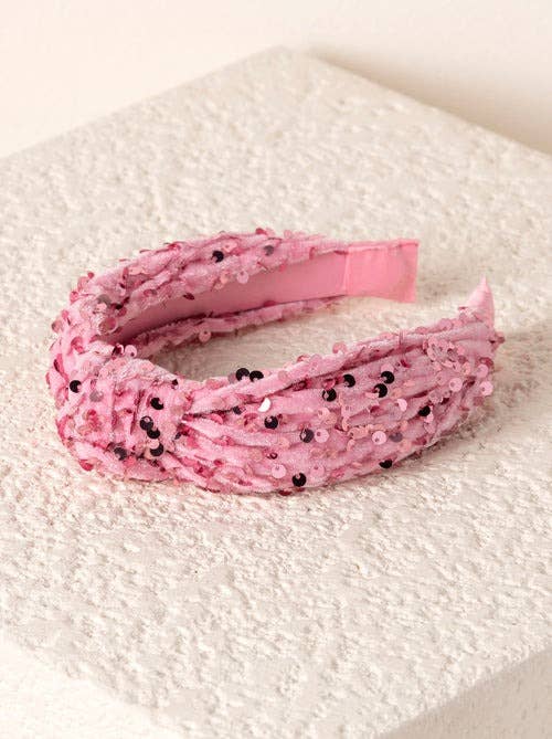 KNOTTED SEQUINS HEADBAND