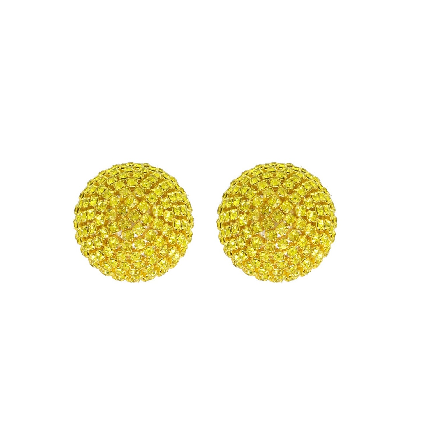 Rhinestone Pave Sphere Disco Ball Stud Earrings