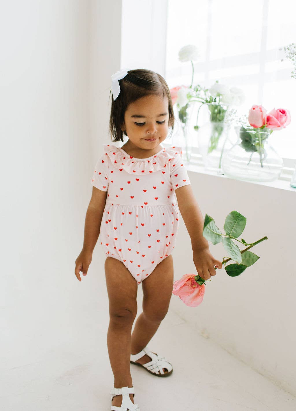 Harlow Romper in Sweetheart | Baby Bubble