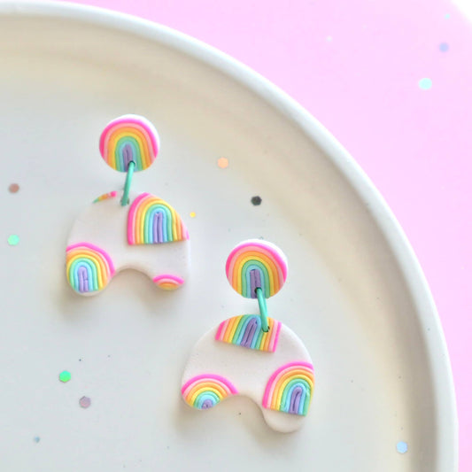 Chubby Arch Polymer Clay Drop Earrings