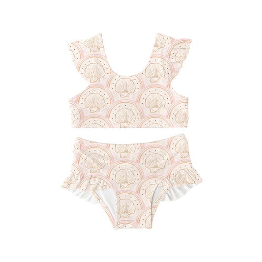 Rainbow Shells Ribbed Bikini - UPF 50