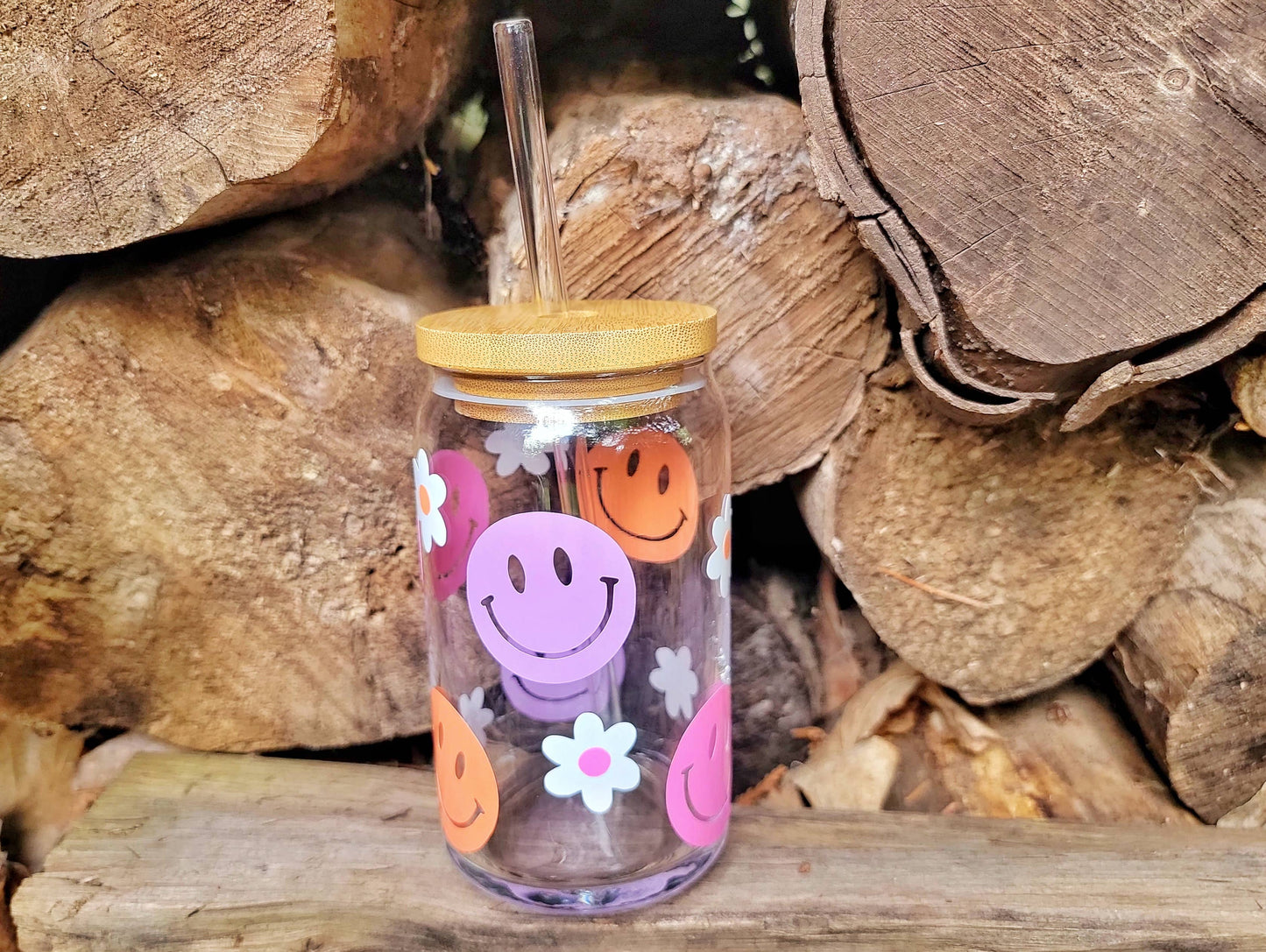 Happy Face Tumbler with Lid, Smiley Face Cup, Smiley Face