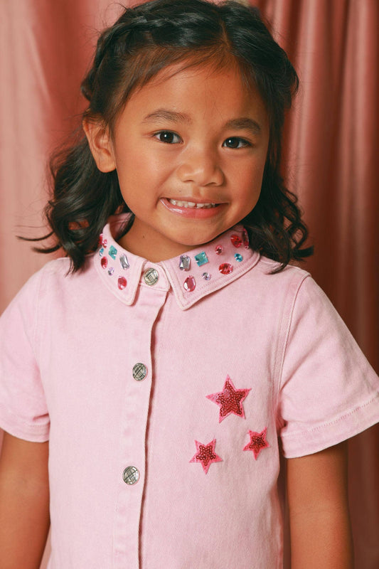 Pink Denim Dress