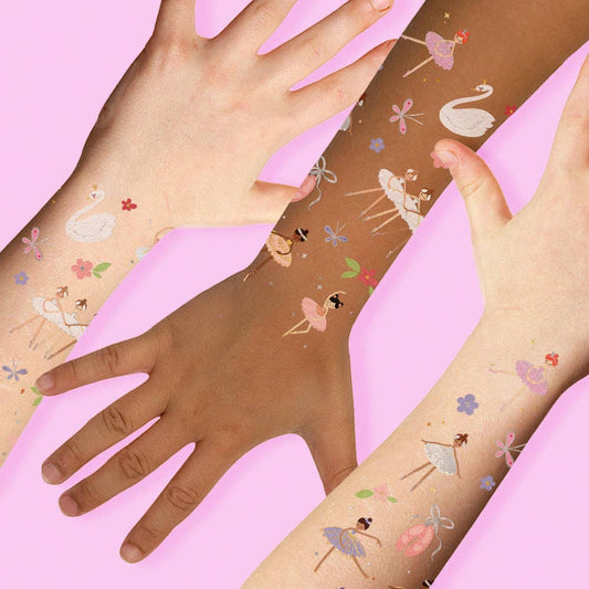 Ballerina kids temporary tattoo pack